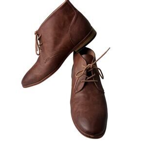 Madden Chukka Boots Men’s 12 Chestnut Brown Lace Up M-Granet Faux Vegan Leather